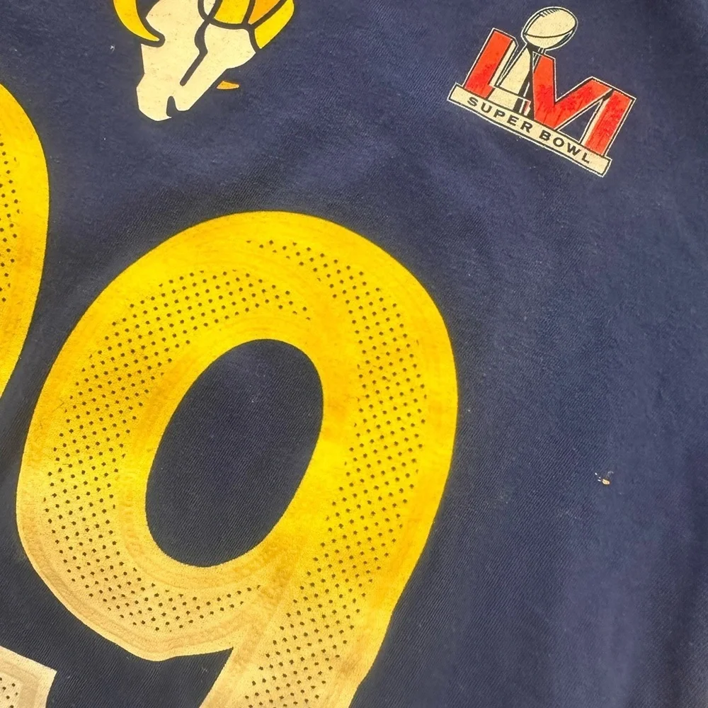 Youth Los Angeles Rams Nike Royal Super Bowl LVI Aaron Donald & #99 T-Shirt